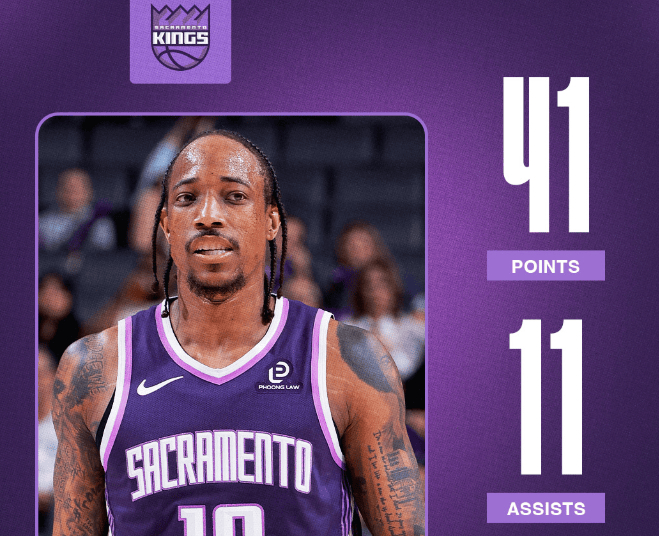 德罗赞41分创生涯新高 距离威尔金斯仅差95分